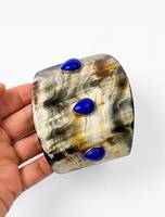 Bracelets en corne de buffle faits à la main, écologiques, avec pierres, tailles variées, pour mariages et Noël, par HF CRAFTS