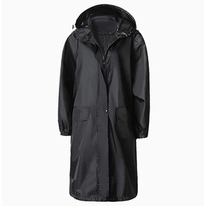 เสื้อกันฝนผู้ชายแบบยาว กันน้ำ ใช้ซ้ำได้ มีฮู้ด สำหรับกิจกรรมกลางแจ้ง - Product Image 6