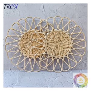 Sets de table en osier naturel de diverses conceptions, tapis de table en rotin faits à la main pour un style intérieur d'inspiration biologique, plusieurs tailles - Product Image 6