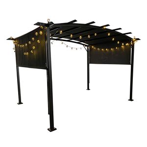 Auvent rétractable 12 x 9 pieds, cadre en acier pour l'extérieur, pergola pour patio, jardin, terrasse, abri solaire pour jardins, terrasses - Product Image 2