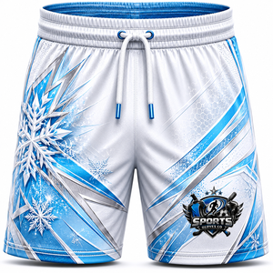 Shorts de football tendance en gros 100 % polyester avec lettres imprimées sur le devant, alliant style sportswear contemporain et performance athlétique - Product Image 1
