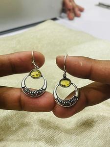Latest style German <b>Silver</b> <b>Top</b> Quality For This Oval shape Citrine Stone Gemstone Earring Wholesale For Wome jewelry - Product Image 1