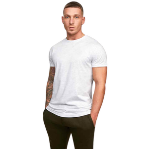 เสื้อยืดคอกลมแขนสั้นสีดำสำหรับผู้ชาย ผ้าฝ้าย 100% ทรงปกติ สวมใส่สบาย ผ้าเจอร์ซีย์ถัก สีพื้น ดีไซน์เรียบง่าย - Product Image 3