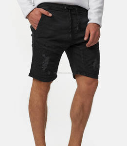 Short en jean d'été unisexe Hip Hop déchiré noir Punk Wash Baggy Work Shorts Vintage Raw Edge Casual Denim Vente en gros - Product Image 5