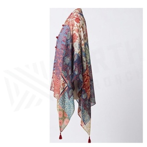 Pañuelo de Seda de Alta Calidad para Mujer, Marca NORTH APPROACH, Estampado Floral, Estilo Étnico, Largo, Multifuncional, para Uso en Exteriores, Accesorio de Moda - Product Image 2