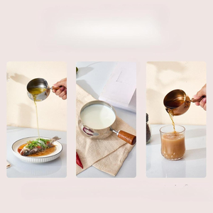 Chauffe-lait et beurre en acier inoxydable avec poignée en bois, petite casserole de cuisson pour cuisine, hôtel, restaurant, chauffe-lait pour produits laitiers - Product Image 2