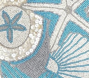 Camino de Mesa Bordado con Motivos Marinos, Decoración Bohemia para el Hogar, Azul y Blanco, Lavable, de Algodón - Product Image 5