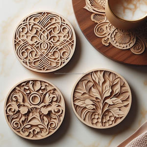 Wood Tea Cup Coaster | Square Plain Wooden Coasters for Drinks | Eco-Friendly, Durable, and Minimalist Design - Product Image 1