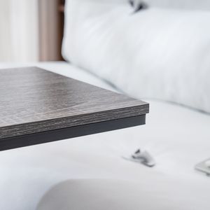 Tavolino Laterale Rettangolare FCH in MDF Monostrato e Ferro 48*28*58cm Tipo C Grigio Triamina Nero Spray per Arredamento Soggiorno - Product Image 5