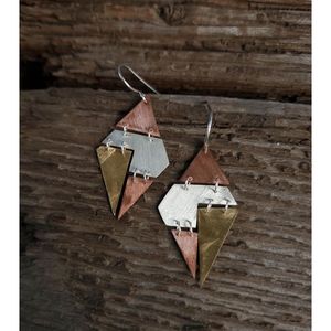 Collection de bijoux en cuivre et laiton écologiques, fabriqués à la main, de qualité supérieure, design exclusif, modèle 5, coffret cadeau d'affaires tendance - Product Image 2