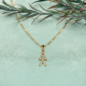 Pendentif en or jaune avec diamant taille brillant, couleur G, diamants synthétiques cultivés en laboratoire, mignon, unisexe, cadeau idéal pour les fêtes - Product Image 2
