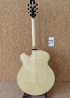 Guitare Jazz Électrique Professionnelle Artisanale 18 pouces, Table en Épicéa Massif Sculptée, Corps Creux en Érable Flammé 2A Peint en Ébène, Type Archtop