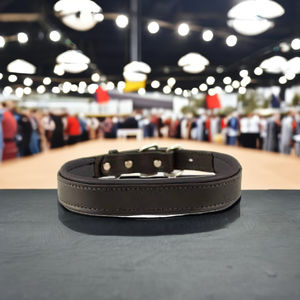 Collar y correas de cuero para perros Cuero levantado suave con hebilla de níquel de latón POR ALWAN EXPORTS MODELO NO. AE27DC-090 - Product Image 1