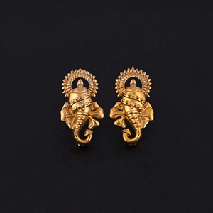 Pendientes de latón chapados en oro con diseño de templo del Dios Ganesh, modernos y elegantes, tamaño 30x18MM - Product Image 2