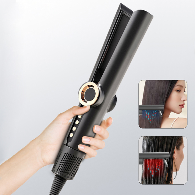 Newest Technology Hair Straightener with Hot Air New 2025 2-in-1 Wet and Dry Air Hair Styler Straightening Hair Dryer