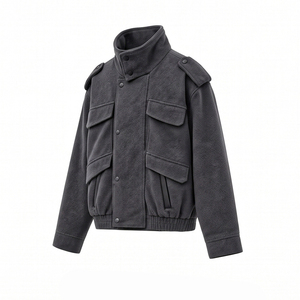Veste décontractée pour femmes, vêtements d'extérieur chauds pour l'hiver, couleur unie, manches longues, veste décontractée avec logo personnalisé, plusieurs poches pour femmes - Product Image 3