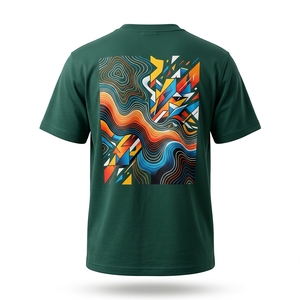เสื้อยืดคอตตอนเจอร์ซีย์ 100% พิมพ์โลโก้ด้านหน้า เนื้อผ้าหนา 280gsm แขนสั้น รับผลิตเสื้อยืดตามสั่ง ผู้ผลิต OEM ขายส่ง - Product Image 2