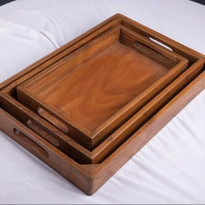 Meilleur plateau de service personnalisé pour hôtels et maisons, prix bas, fabricant exportateur en gros, plateau en bois avec incrustation d'os, design en bois de manguier - Product Image 1