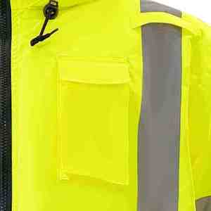 Veste de sécurité réfléchissante haute visibilité pour hommes, jaune et noir, imperméable, vêtements de travail, softshell, manteau haute visibilité pour la construction - Product Image 3