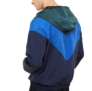 <b>Mens</b> <b>White</b> Lightweight Windbreaker <b>Jacket</b> Full Zip Hooded Minimal Sports Outdoor Running <b>Jacket</b> With Contrast Black Zippers - Product Image 4