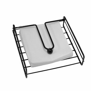 <b>Tabletop</b> Decorative Metal Napkin Holder Black Finish Iron Collectible Stand American Style Multi-purpose for Home Office Decor - Product Image 4