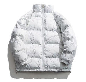 Custom Logo High Quality Waterproof Reversible Men's Winter Puffer Jacket with Stand Collar Standard Thickness High Street Style - Product Image 6