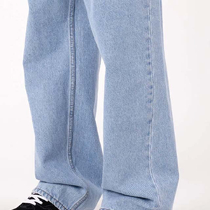 Jean en denim vintage pour homme, coupe droite, taille mi-haute, respirant, 100 % coton, léger, vente en gros, OEM, prix abordable - Product Image 4