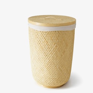 Cesta de bambú con tapa para organización del hogar, cestas tejidas para dormitorio, baño, ropa, mantas y almacenamiento. - Product Image 1