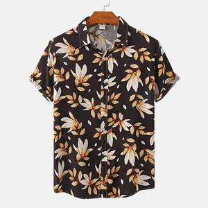 เสื้อเชิ้ตผู้ชายลำลอง แขนสั้น ติดกระดุม สไตล์วินเทจ สำหรับฤดูร้อน ฮาวาย ชายหาด วันหยุด - Product Image 1