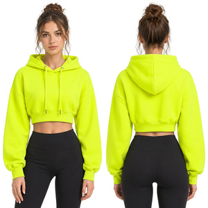 Vente en gros de sweats à capuche courts pour femmes, fabricant sur mesure, fournisseur de sweats courts, vêtements à marque privée pour les États-Unis, le Royaume-Uni et l'Europe - Product Image 6