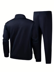 Men's Casual Sportswear Gym Fitness Training Two-Piece Tracksuit Set Zip Jacket Jogging <b>Pants</b> Lightweight Eco-Friendly - Product Image 2