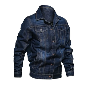 <b>Denim</b> <b>Jackets</b> with Breathable Winter Casual Color Block Pockets Patched Design - Product Image 2