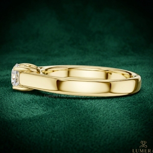 Anillo de Compromiso Solitario de Diamante Cultivado en Laboratorio con Corte Brillante, Chapado en Oro Amarillo de 18K, para Mujer, Estilo Clásico de Lujo, Marca Lumera - Product Image 2
