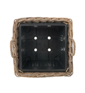 Cesta cuadrada de mimbre tejida a mano con asas, maceta de mimbre natural para decoración de interiores, patio y jardín, procedente de Vietnam. - Product Image 3