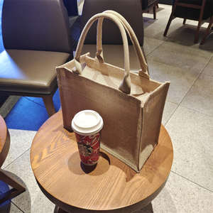 Bolsa de Yute Natural de Primera Calidad con Cierre para Uso Diario en Compras - Product Image 5