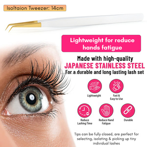 Professional Isolation Tweezers <b>Lash</b> Extension Eyelash <b>Cluster</b> Tweezers for Beauty Supplies Fiber Tip Tool Salon Quality - Product Image 5