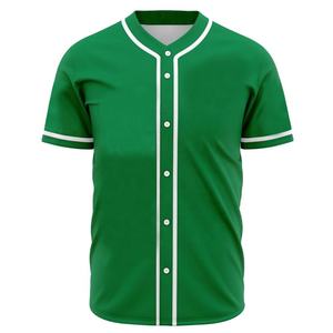 Maillot de baseball personnalisé pour homme, manches courtes, boutons sur le devant, couleur unie, respirant, polyester, uniforme toutes saisons, coupe classique - Product Image 1