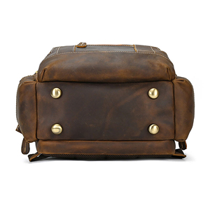 Sac à dos classique pour homme en cuir véritable avec fermeture à boucle - Léger, résistant à l'eau, idéal pour la randonnée, l'école et les ordinateurs portables - Product Image 4