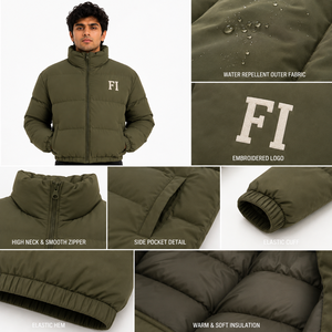 Chaqueta Acolchada de Invierno al por Mayor, Chaqueta con Cuello Alto y Cierre Completo, Chaqueta Casual para Hombre, Fabricante OEM Personalizado - Product Image 5