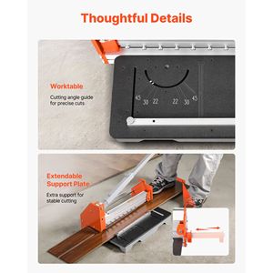 Utensile da Taglio per Pavimenti in Vinile e Laminato da 12 Pollici in Lega di Alluminio Telescopico con Leva Salva-Lavoro da 16mm di Spessore - Product Image 6