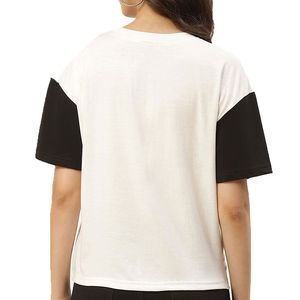 เสื้อยืดลำลองผู้หญิงสวมใส่สบาย คอโอ แขนสั้น ทรงหลวม มีกระเป๋า ดีไซน์สีตัดต่อ เหมาะสำหรับฤดูใบไม้ผลิและฤดูร้อน - Product Image 3