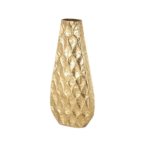 Vases à fleurs en aluminium plaqué or avec un design élégant, parfaits pour la décoration de table et l'utilisation en vase à fleurs d'intérieur - Product Image 3