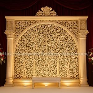 Muslim Wedding Nikah Stage Decor Back Panels Customized Backdrop <b>Frame</b> for Big Events Luxury Wooden <b>Arch</b> for Reception Decor USA - Product Image 2
