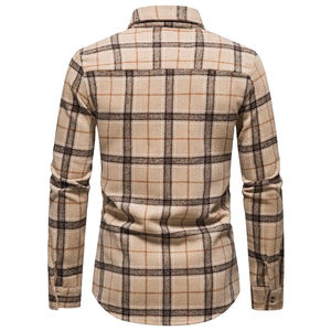 Camisa Casual de Manga Larga para Hombre, 100% Algodón, Franela Gruesa, Forro de Felpa, Transpirable, de Secado Rápido, para Invierno, Venta al Por Mayor - Product Image 4