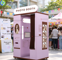Borne photo tactile tout-en-un de 21,5 pouces pour la location commerciale – Coque et support pour borne photo selfie