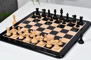 Juego de ajedrez antiguo Steinitz Staunton de 1865-70 en ébano, Rey de 3.75 pulgadas con reyes estampados y tablero de madera de ébano al mejor precio - Product Image 5