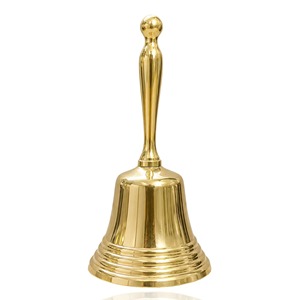 Cloche à main personnalisée en laiton massif, cloche de service gravée sur mesure pour dîner, réception, bureau, cloche à main vintage - Product Image 1
