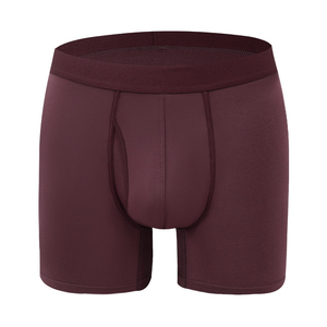Calzoncillos bóxer de cintura media para hombre, de color sólido, tejidos, transpirables, mezcla de algodón y spandex - Product Image 1