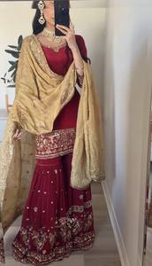 Traje Sharara de Georgette Sintético Pesado con Bordado de Lentejuelas de 5mm y Dupatta para Mujer, Estilo Étnico Indio - Product Image 6