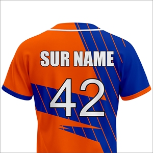 Maillot de baseball personnalisé 100 % polyester, tenue d'équipe, manches courtes, été, respirant, séchage rapide, OEM ODM, vêtements de sport - Product Image 5